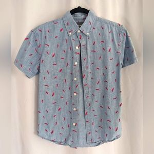 Bonobos Riviera Short Sleeve Shirt, Chambray Caliente Peppers, XS short standard